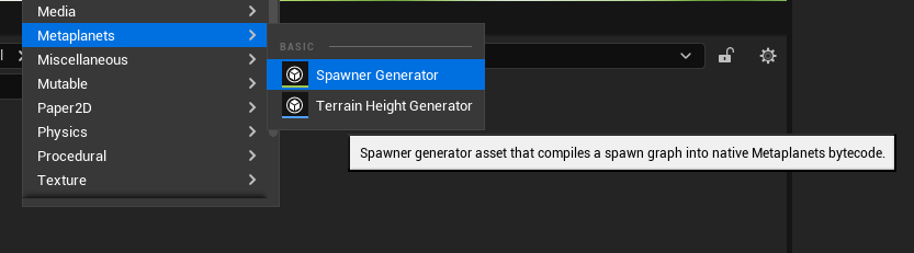 Create → Metaplanets → Spawner Generator