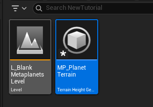 The generator asset in the Content Browser