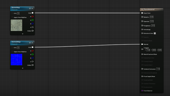 Wiring bump and normal maps into the surface material